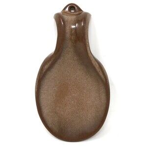 FRANKOMA Plainsman Brown Satin Spoon Rest Holder Vintage Oklahoma Made in USA